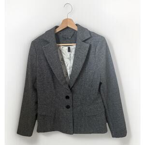 White House Black Market Jacket Houndstooth Signature Preppy Career Blazer 12